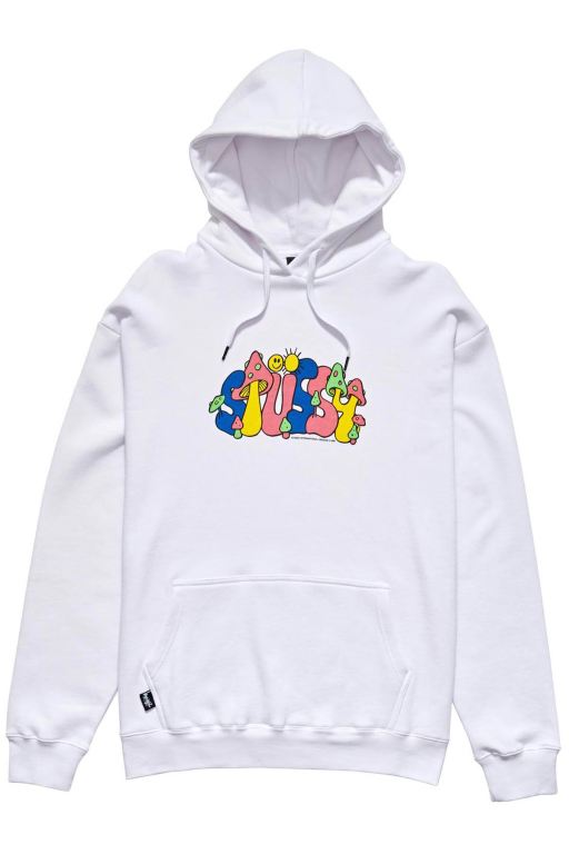 Stussy Mens Mushroom 50/50 Hoodie White - PLOKX0598